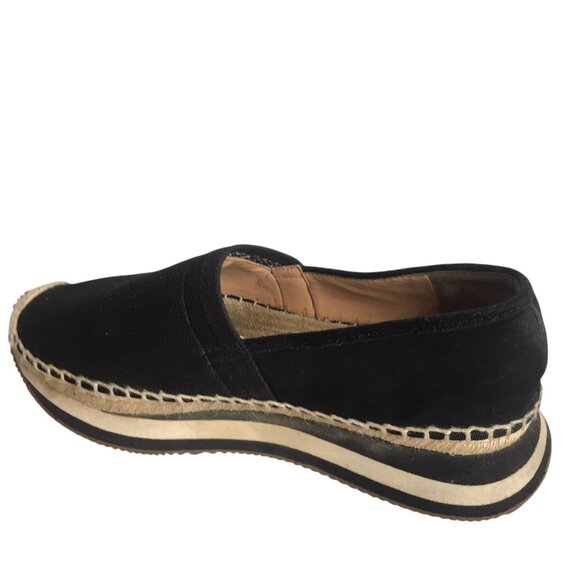 Tory Burch Shoes Womens Size 8.5 Black Espadrille Slip-On Canvas Jute Logo Flat - Picture 11 of 16